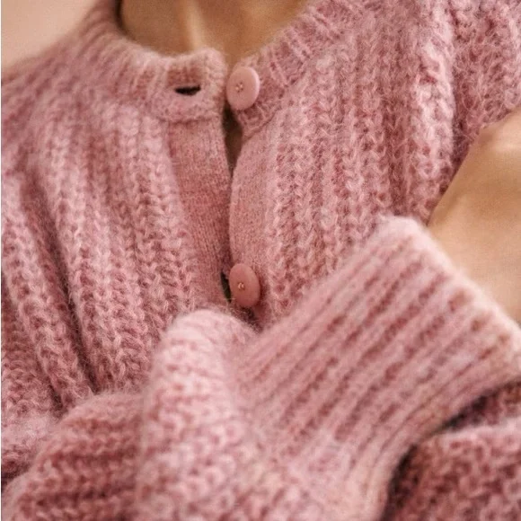Sezane Pink Women's Cardigan Sweater - Picture 10 of 15